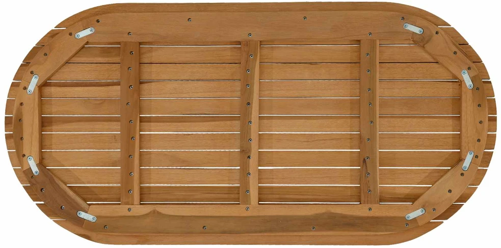 Stalo viršus 100 x 50 x 3,5 cm Ovalo Kieto teka medžio Natūrali