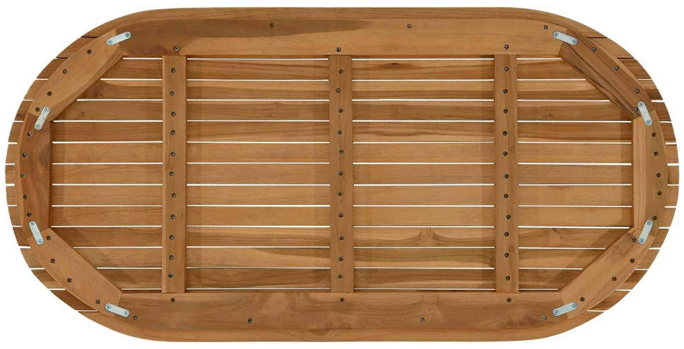 Stalo viršus 110 x 55 x 3,5 cm Ovalo Kieto teka medžio Natūrali