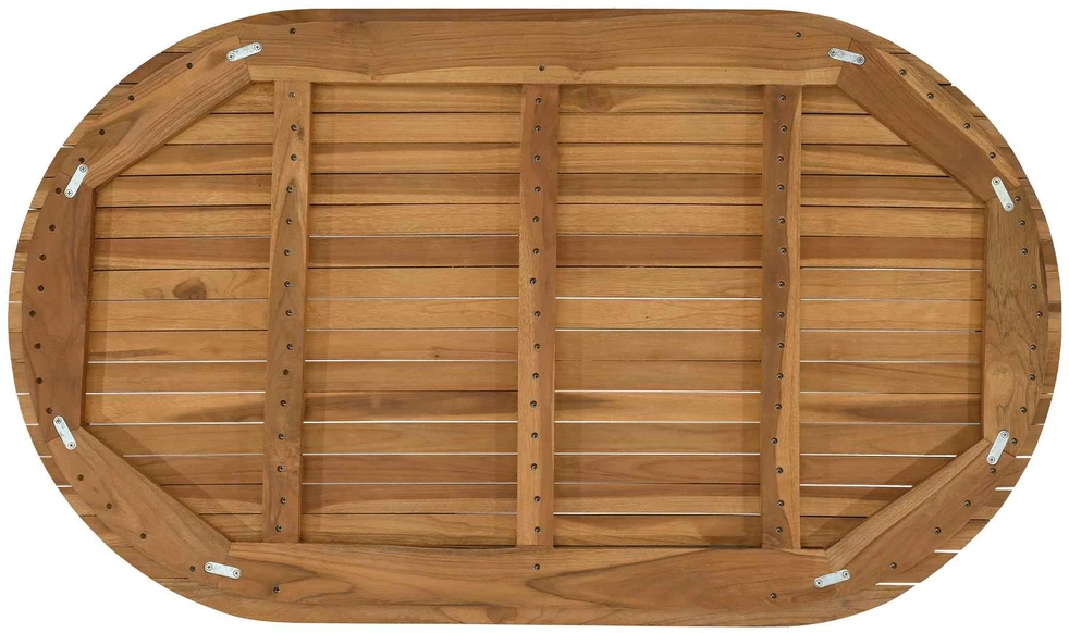 Stalo viršus 120 x 70 x 3,5 cm Ovalo Kieto teka medžio Natūrali