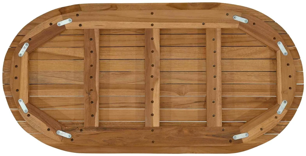 Stalo viršus 80 x 40 x 3,5 cm Ovalo Kieto teka medžio Natūrali