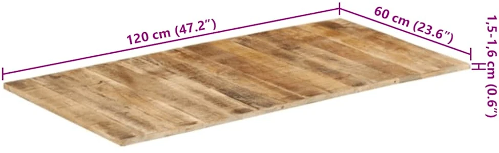 Stalviršis, 120x60cm, mango medienos masyvas, 15–16mm