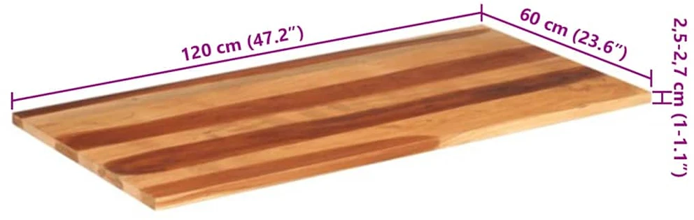 Stalviršis, 120x60x(2,5–2,7)cm, akacijos medienos masyvas