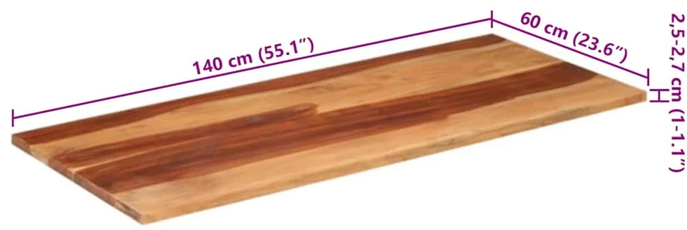 Stalviršis, 140x60x(2,5–2,7)cm, akacijos medienos masyvas
