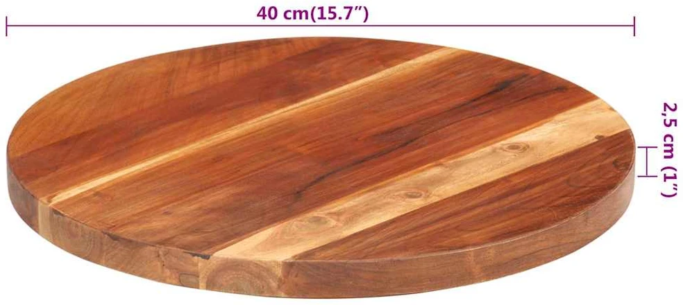 Stalviršis, 40cm, akacijos medienos masyvas, apskritas, 25–27mm
