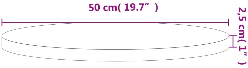 Stalviršis, 50x2,5cm, bukmedžio medienos masyvas, apskritas