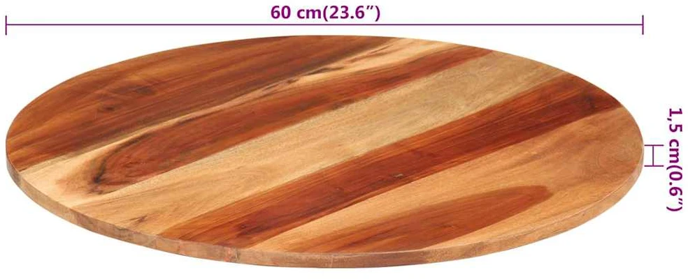 Stalviršis, 60cm, akacijos medienos masyvas, apskritas, 15–16mm