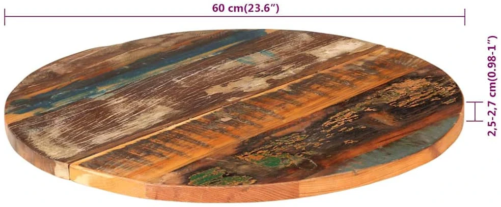 Stalviršis, 60cm, medienos masyvas, 25-27mm, apskritas