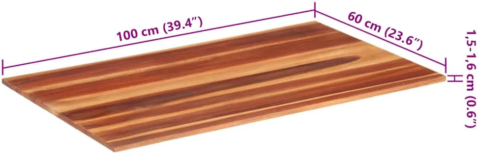Stalviršis, 60x100cm, akacijos medienos masyvas, 15–16mm
