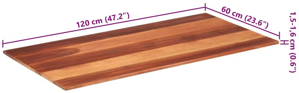 Stalviršis, 60x120cm, akacijos medienos masyvas, 15–16mm