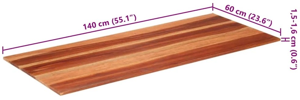Stalviršis, 60x140cm, akacijos medienos masyvas, 15–16mm