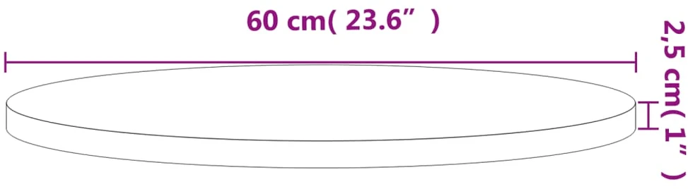 Stalviršis, 60x2,5cm, bukmedžio medienos masyvas, apskritas