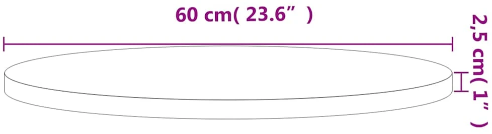 Stalviršis, 60x2,5cm, bukmedžio medienos masyvas, apskritas
