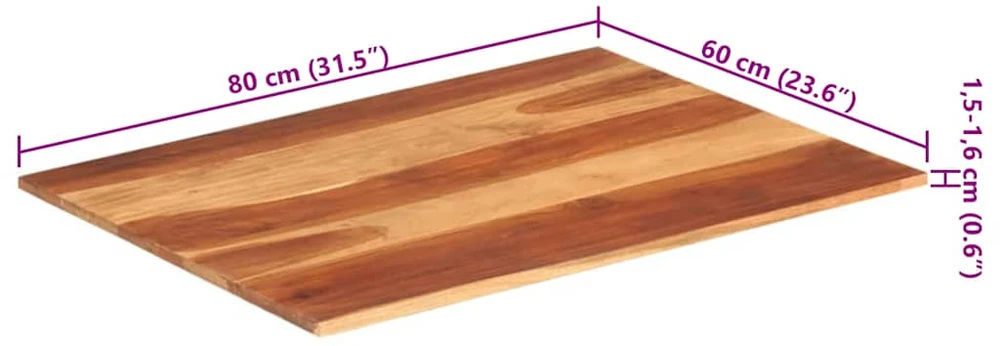 Stalviršis, 60x80cm, akacijos medienos masyvas, 15–16mm