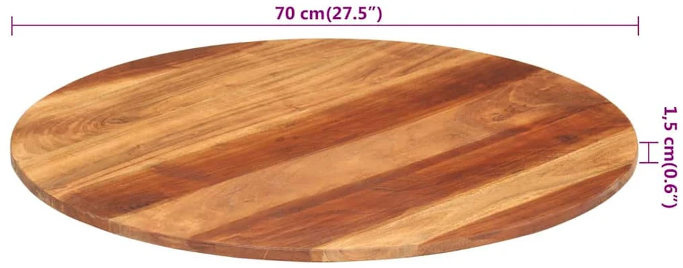 Stalviršis, 70cm, akacijos medienos masyvas, apskritas, 15–16mm