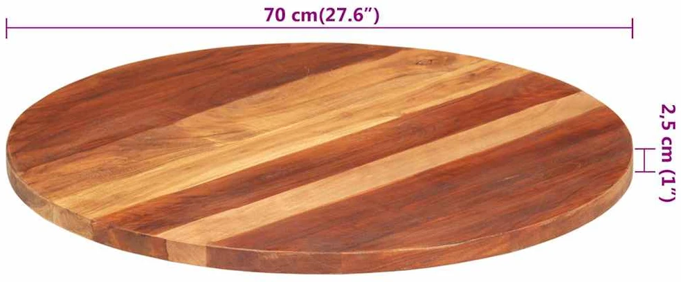 Stalviršis, 70cm, akacijos medienos masyvas, apskritas, 25–27mm