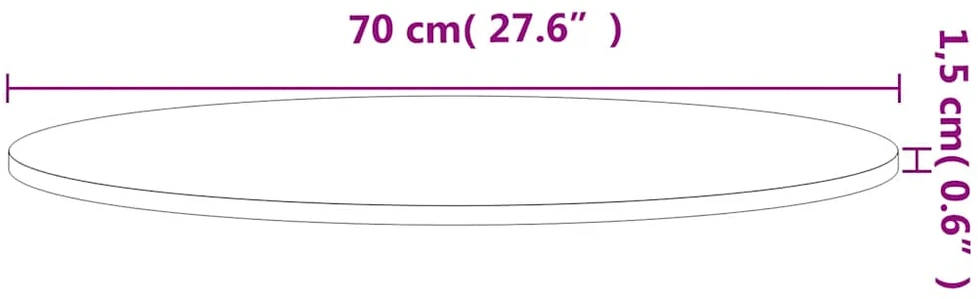 Stalviršis, 70x1,5cm, bukmedžio medienos masyvas, apskritas