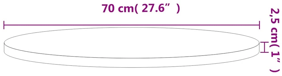 Stalviršis, 70x2,5cm, bukmedžio medienos masyvas, apskritas