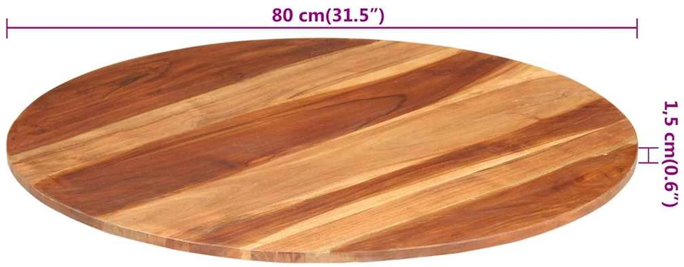 Stalviršis, 80cm, akacijos medienos masyvas, apskritas, 15–16mm