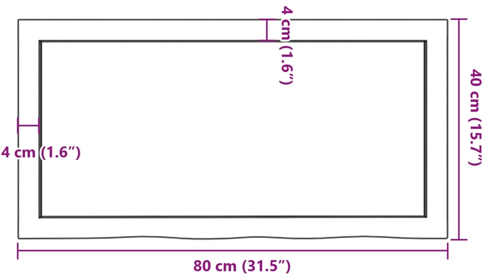 Stalviršis, 80x40x(2–4)cm, neapdorotas ąžuolo medienos masyvas