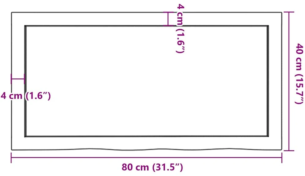 Stalviršis, 80x40x(2–6)cm, neapdorotas ąžuolo medienos masyvas
