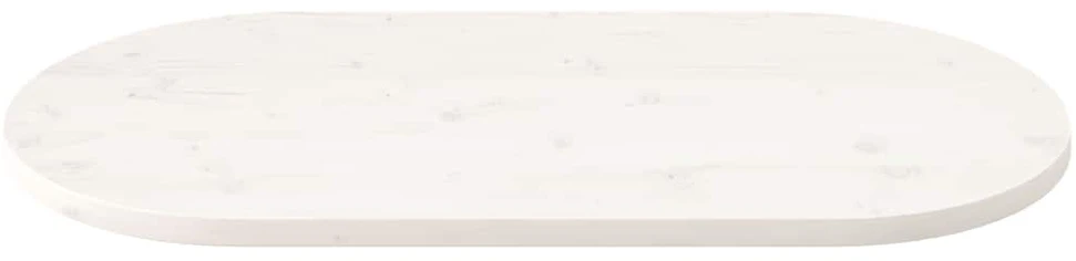 Stalviršis, baltas, 110x55x2,5cm, pušies masyvas, ovalus