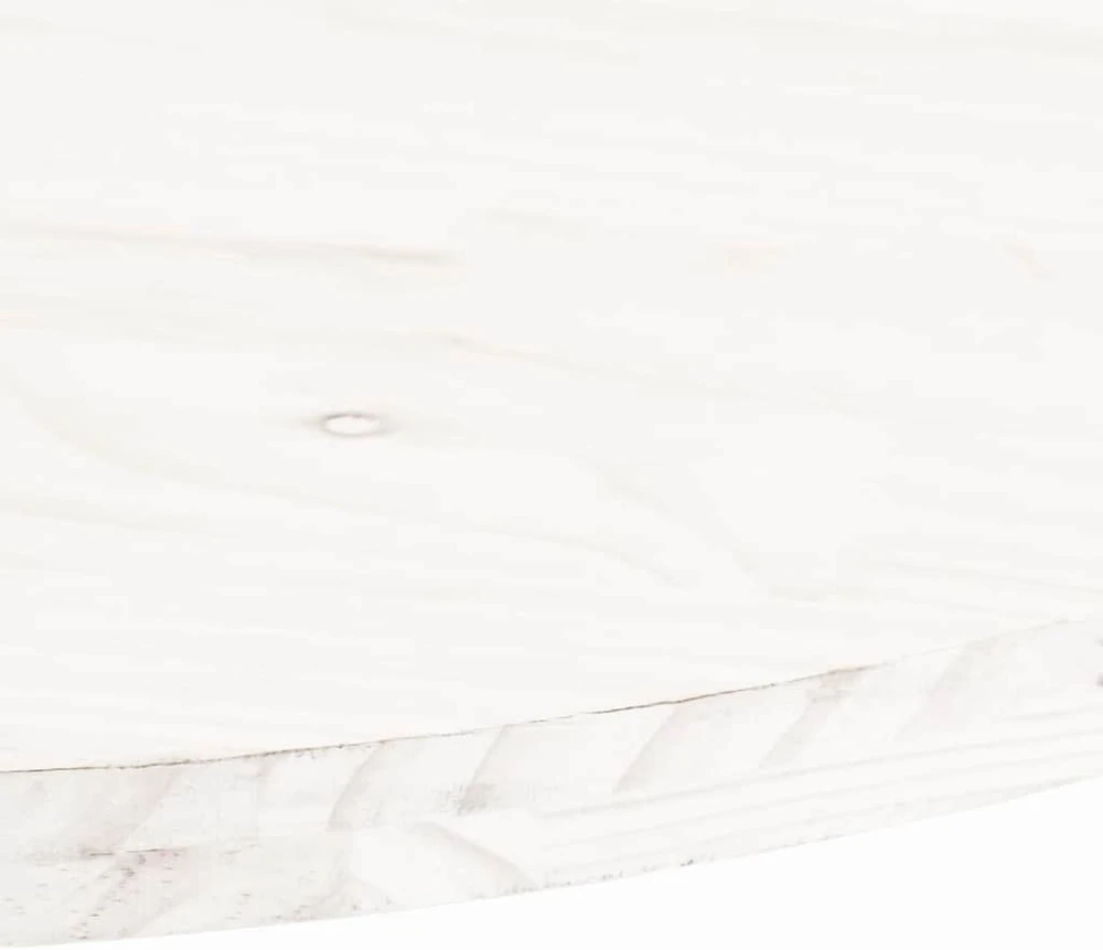 Stalviršis, baltas, 90x45x2,5cm, pušies masyvas, ovalus