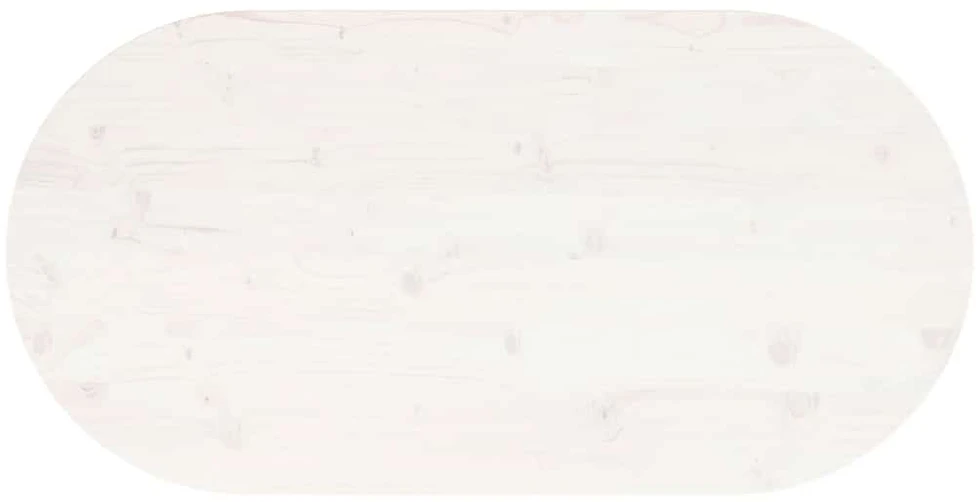Stalviršis, baltas, 90x45x2,5cm, pušies masyvas, ovalus
