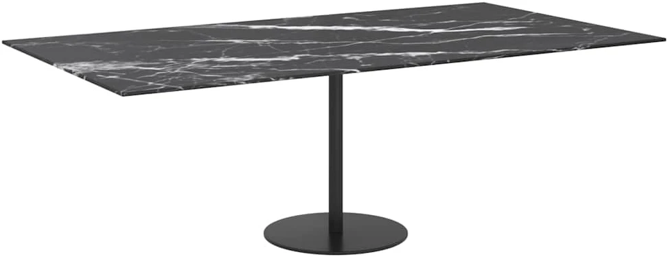 Stalviršis, juodas, 120x65cm, 8mm, marmuro tekstūros stiklas