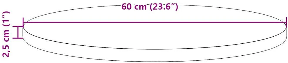 Stalviršis, skersmuo 60x2,5cm, pušies medienos masyvas