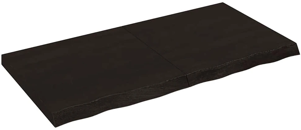 Stalviršis, tamsiai rudas, 120x60x(2-6) cm, ąžuolo masyvas