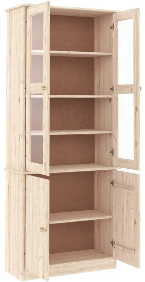 Stiklinė eksponavimo spintelė ALTA, 77x35x186,5cm, pušis