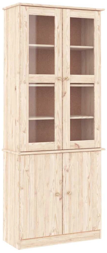 Stiklinė eksponavimo spintelė ALTA, 77x35x186,5cm, pušis