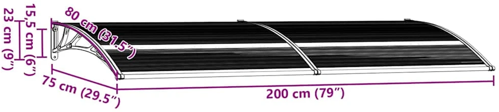 Stogelis durims, juodos spalvos, 200x75cm, PC