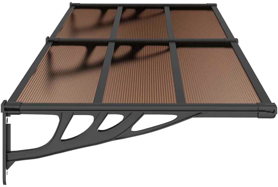 Stogelis durims, juodos spalvos, 239x90cm, polikarbonatas
