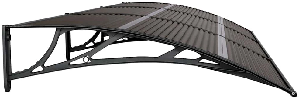 Stogelis durims, juodos spalvos, 300x100cm, polikarbonatas