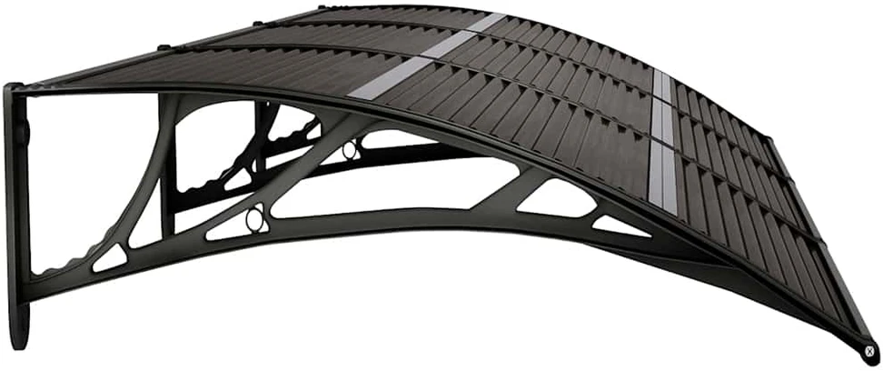 Stogelis durims, juodos spalvos, 300x75cm, polikarbonatas
