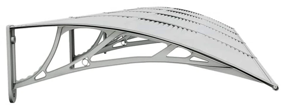 Stogelis durims, pilkas ir skaidrus, 350x75cm, polikarbonatas