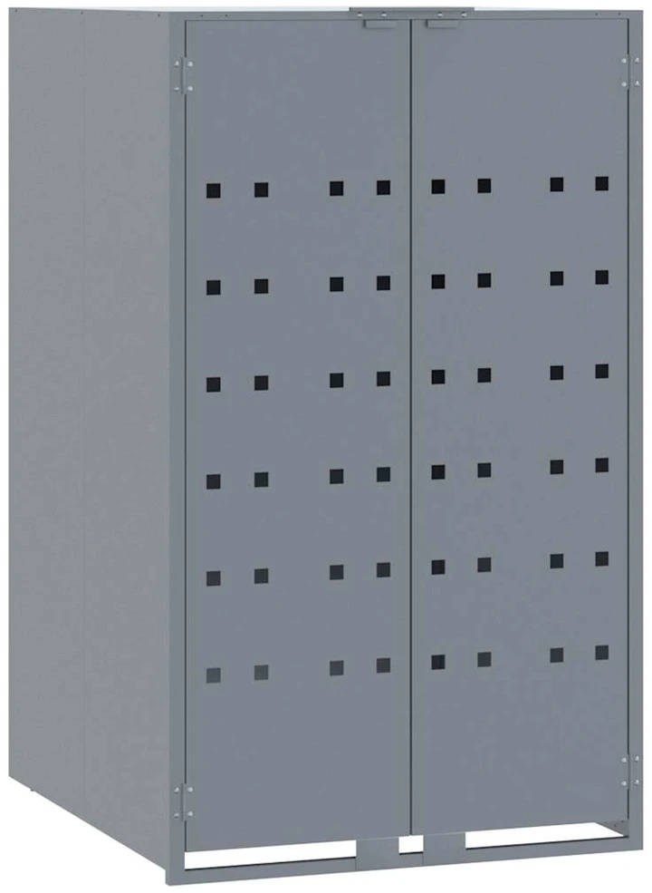 Stoginė dviem konteineriams, pilka, 138x79x117cm, plienas