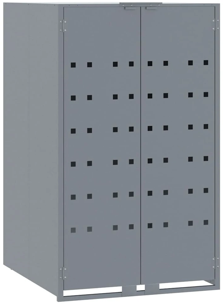 Stoginė trim konteineriams, pilka, 207x79x117cm, plienas
