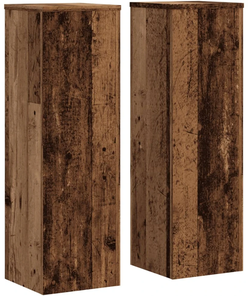 Stovai augalams, 2vnt., sendintos medienos, 25x25x80cm, mediena