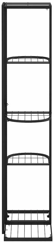 Stovas augalams, 5 lentynos, juodas, 43x22x98cm, metalas