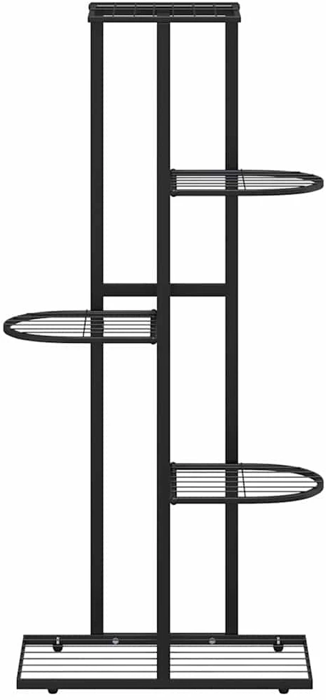 Stovas augalams, 5 lentynos, juodas, 43x22x98cm, metalas