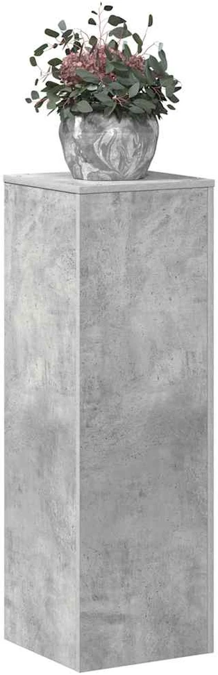 Stovas augalams, betono pilkas, 33x33x100cm, apdirbta mediena