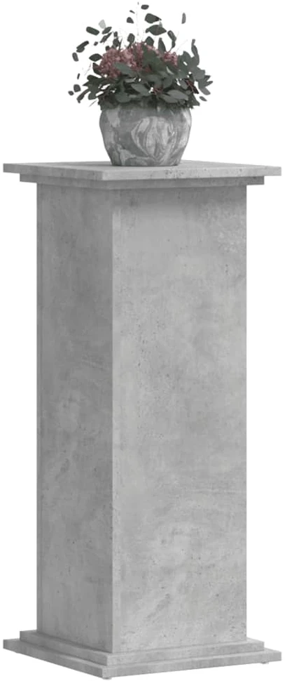 Stovas augalams, betono pilkas, 33x33x80cm, apdirbta mediena