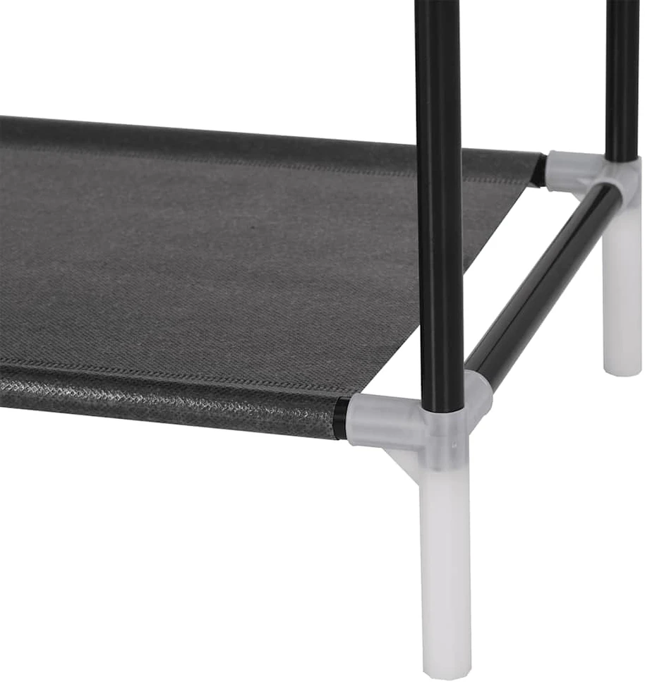 Stovas batams, 10 lentynų, metalas, neaust. aud., juoda