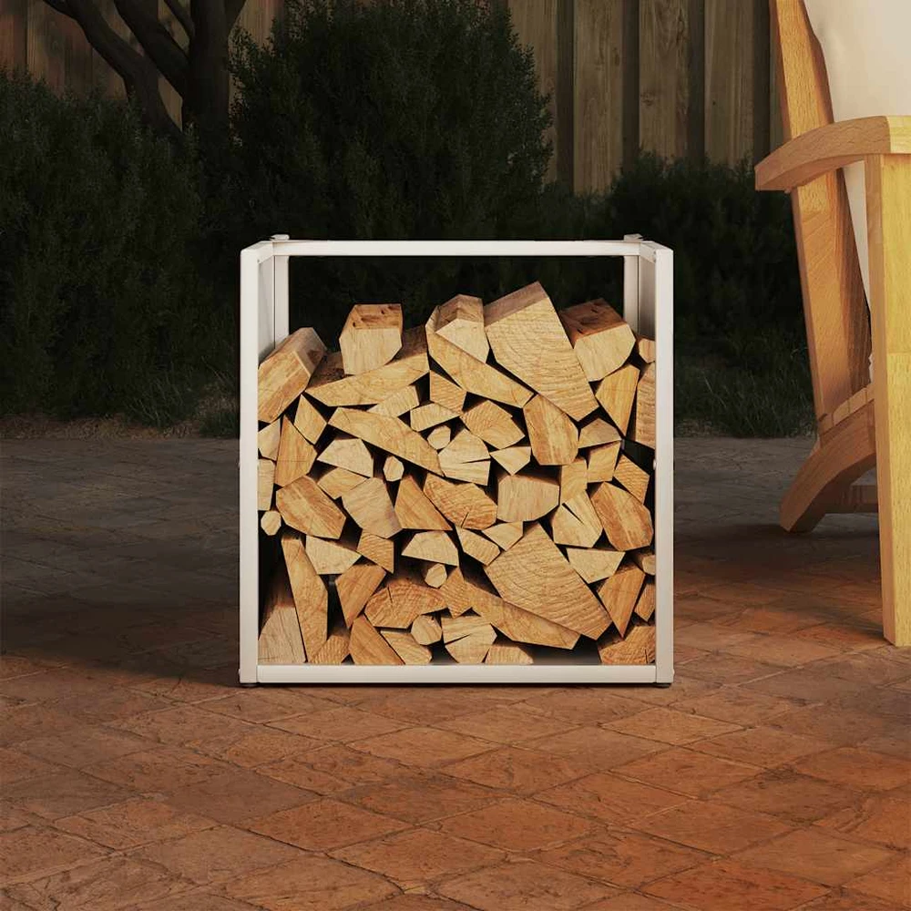 Stovas malkoms, balta, 40x40x40 cm, šaltai valcuotas plienas
