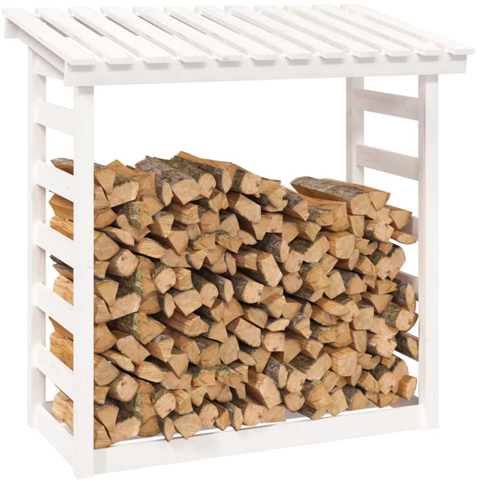 Stovas malkoms, baltas, 108x64,5x110cm, pušies medienos masyvas
