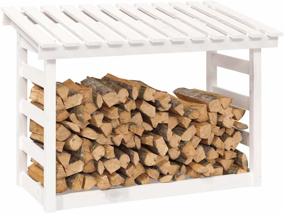 Stovas malkoms, baltas, 108x64,5x78cm, pušies medienos masyvas
