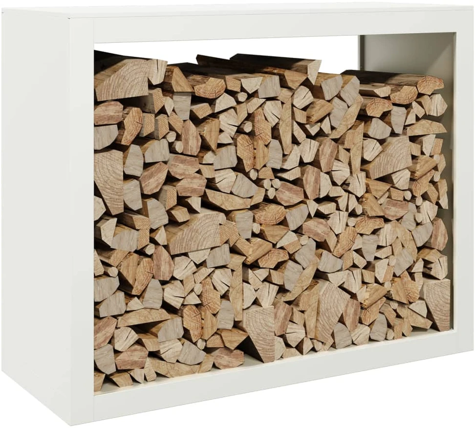 Stovas malkoms, baltos spalvos, 100x40x80cm, plienas