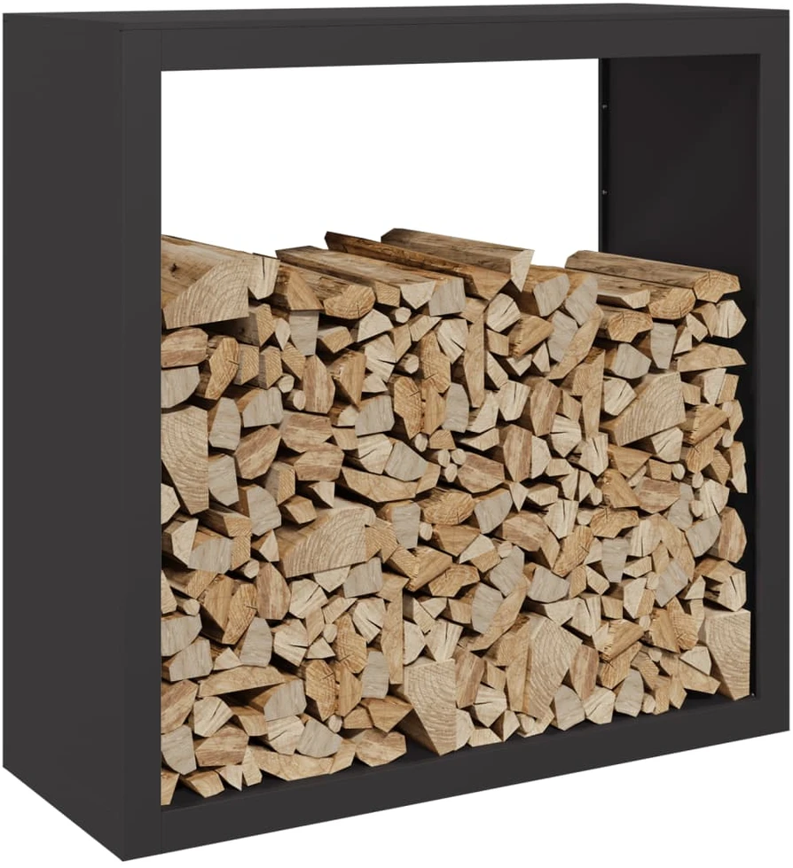Stovas malkoms, juodos spalvos, 100x40x100cm, plienas